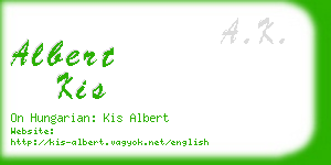 albert kis business card
